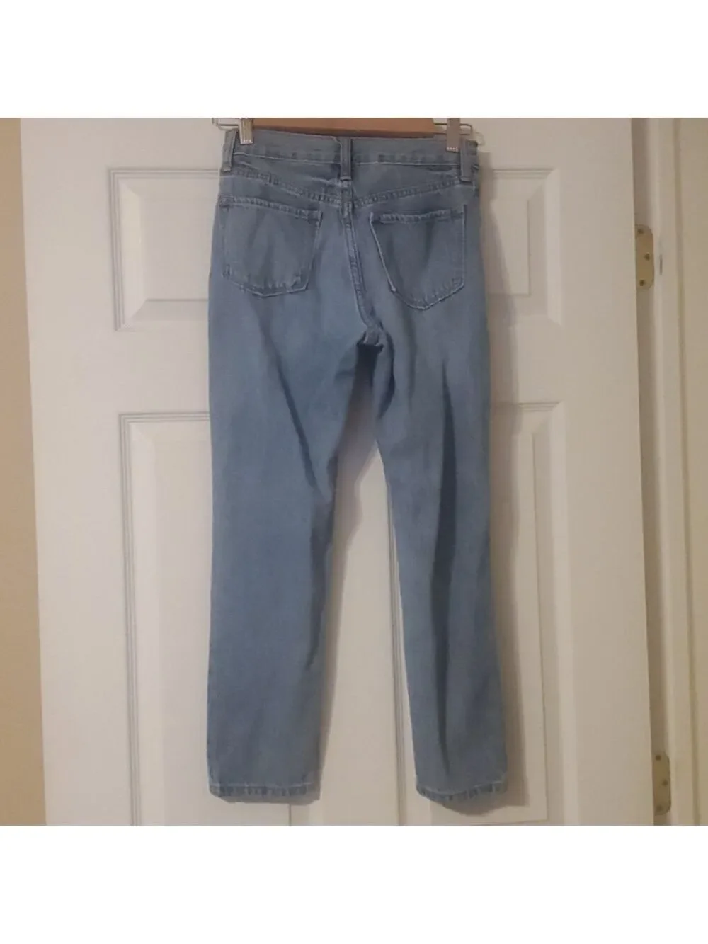 Old Navy Jeans Girl's Sz 12 Light Blue Straight Jeans High Rise Adjustable Waist